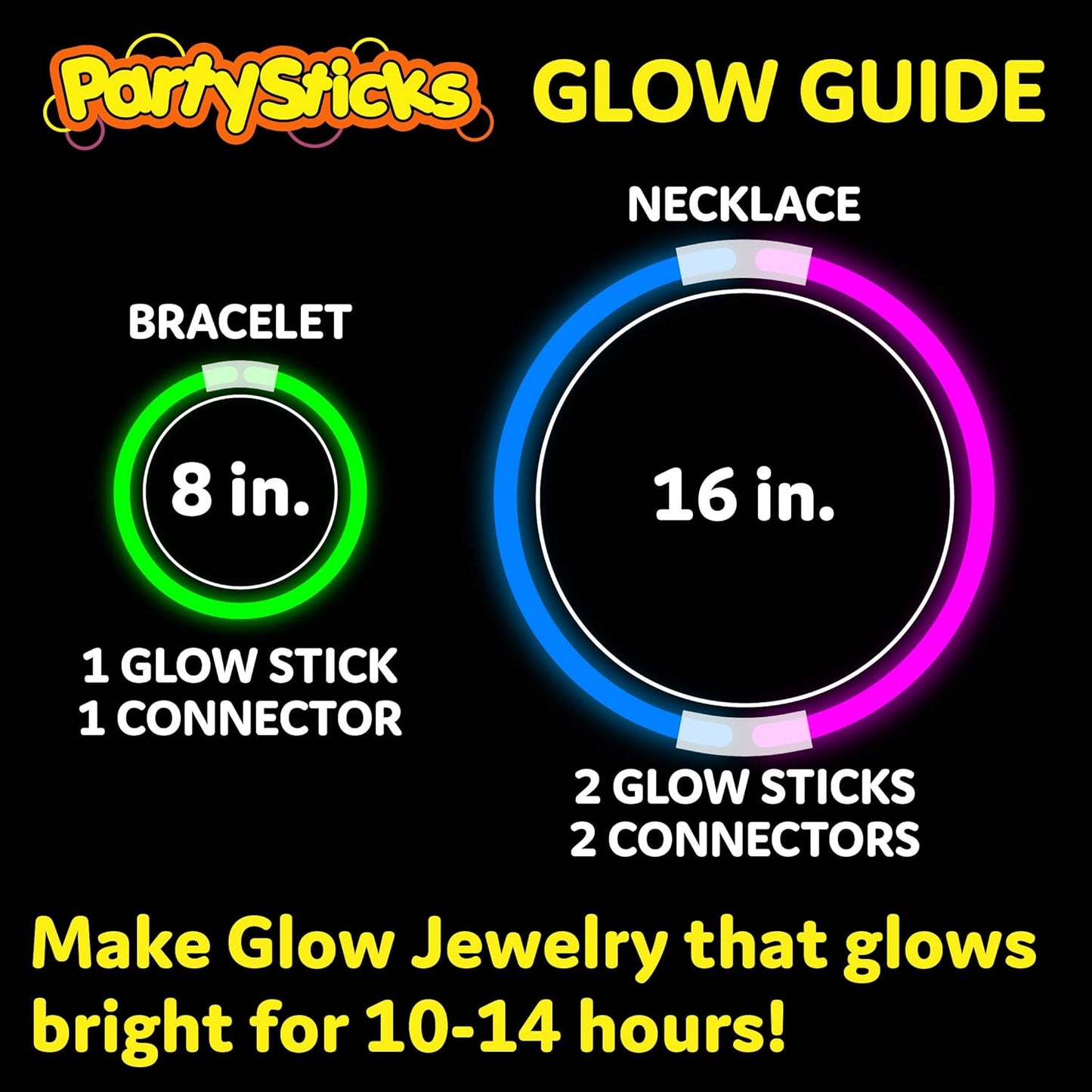 ✨ Ultimate Glow Party Pack - 8” Glow Sticks & Connectors 🎉