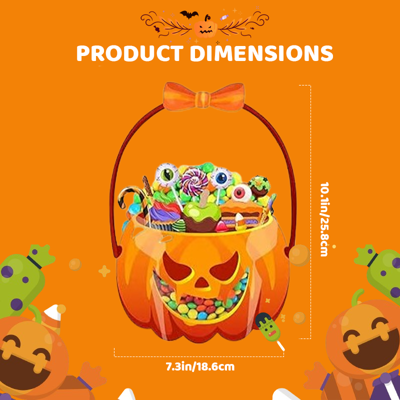🔥Last Day 50% OFF - Fuutreo 50 Pcs/100PCS Halloween Favor Bags Transparent Pumpkin Sealed Pouches🍬