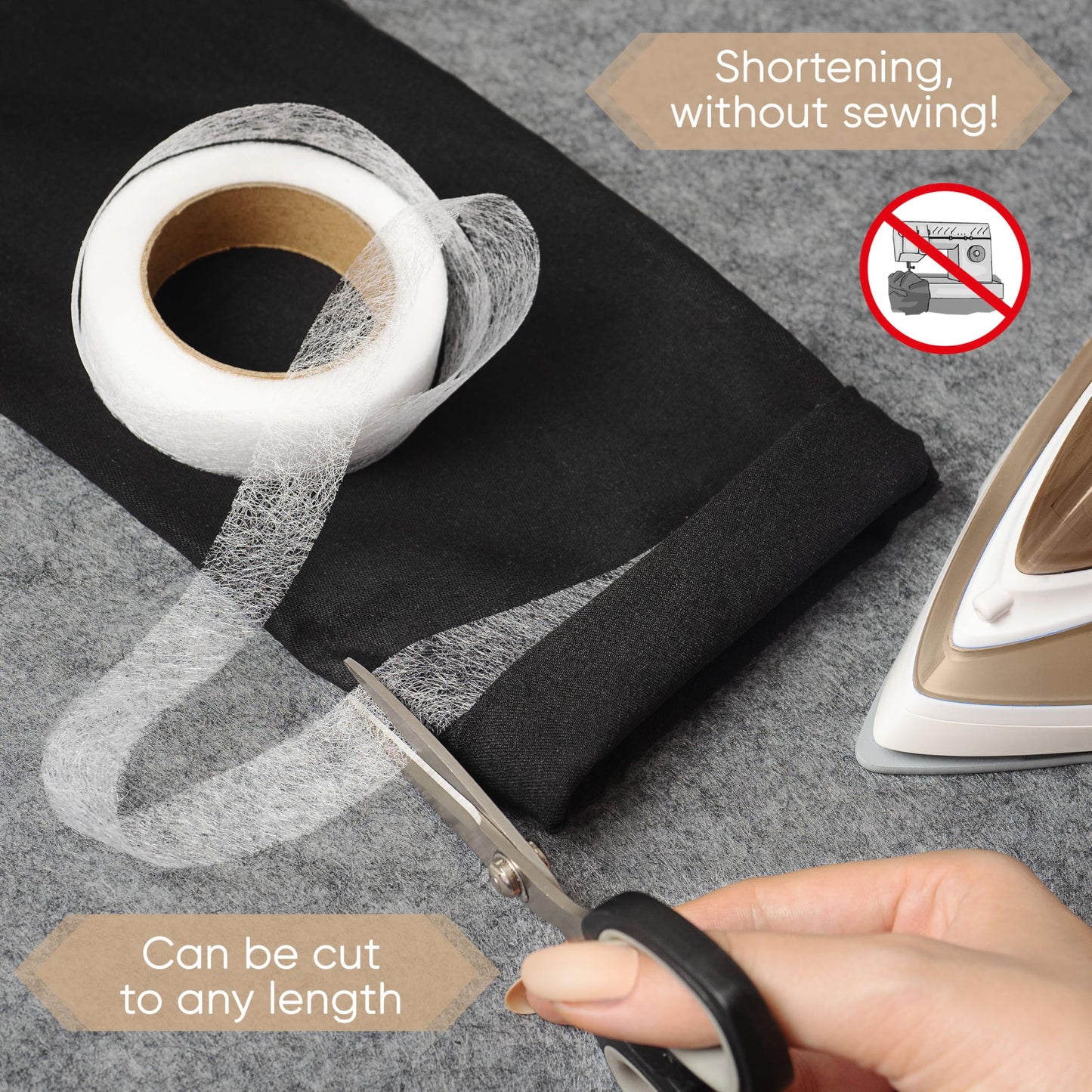 🔥Buy 2 Get 1 Free🔥70 Yards x 3/4 Inch Extra Strong No-Sew Iron-On Hem Tape