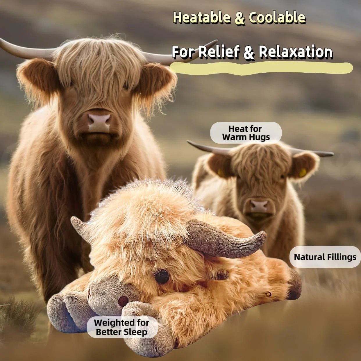 🔥 Last Day 49% OFF 🎁Cute Cartoon Highland Cow Cuddly Toy