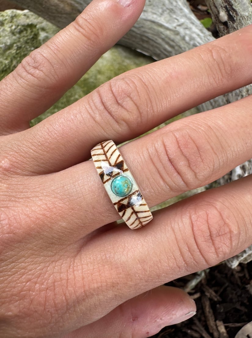 🔥LAST DAY 49% OFF💍Hand Carved Antler Ring 🌏Made From Natural Shed Antlers