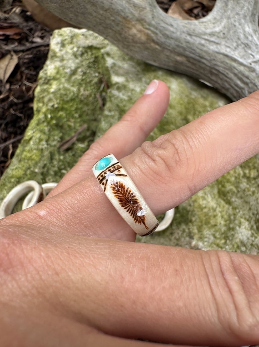🔥LAST DAY 49% OFF💍Hand Carved Antler Ring 🌏Made From Natural Shed Antlers