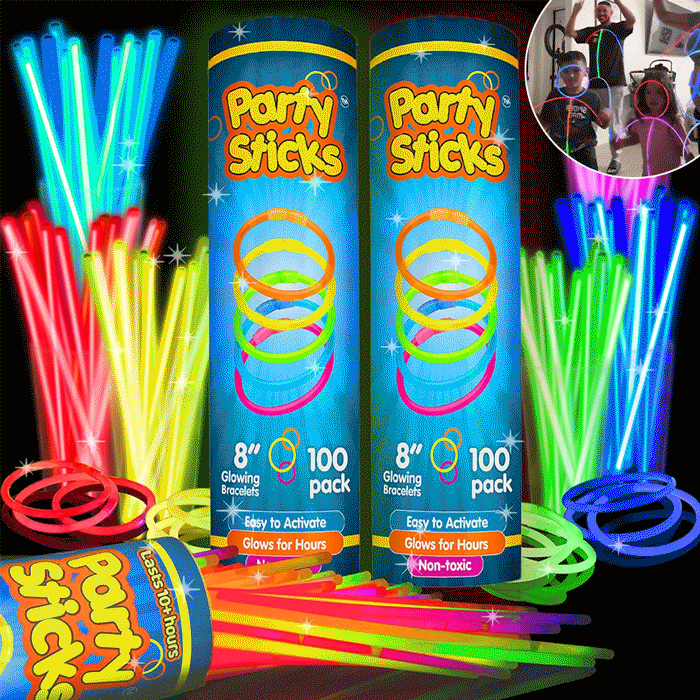 ✨ Ultimate Glow Party Pack - 8” Glow Sticks & Connectors 🎉