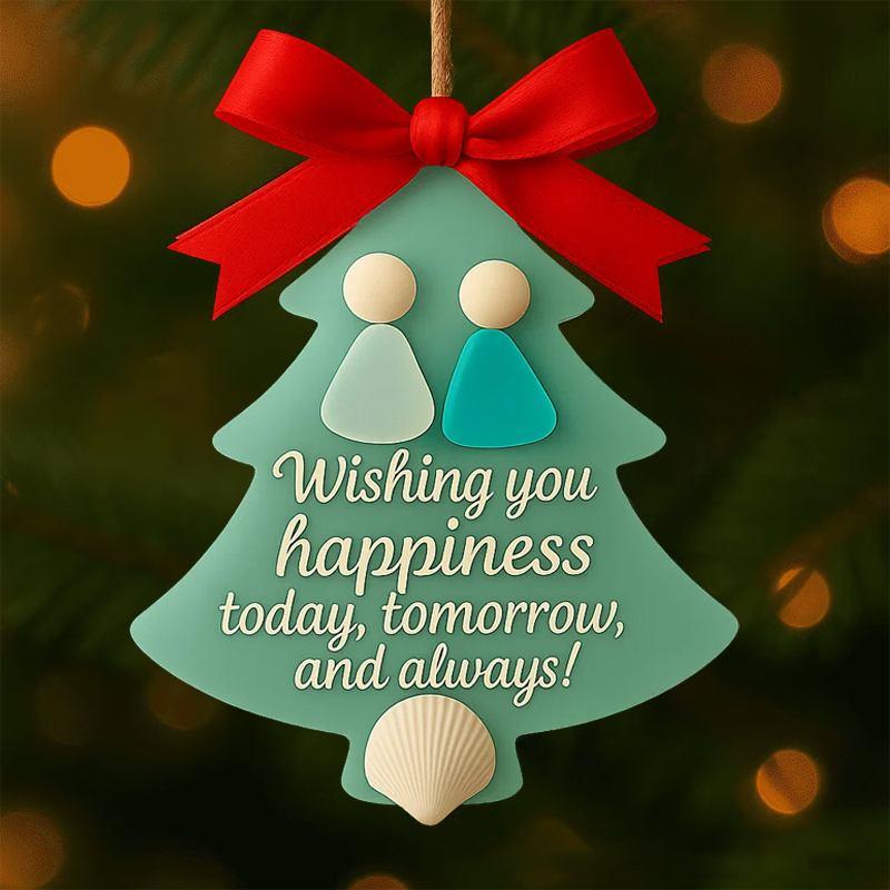 🎄BUY 2 GET 1 FREE✨ Heartfelt Sea Glass Christmas Ornaments
