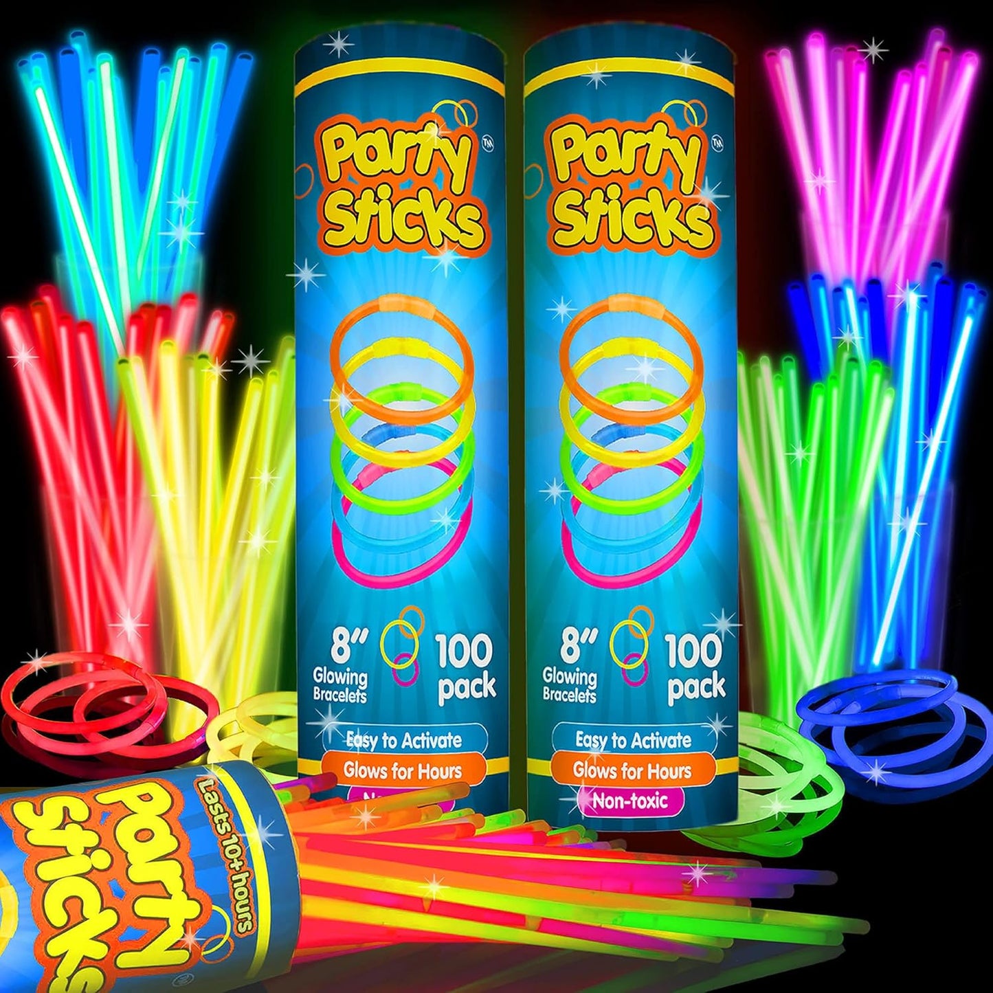 ✨ Ultimate Glow Party Pack - 8” Glow Sticks & Connectors 🎉