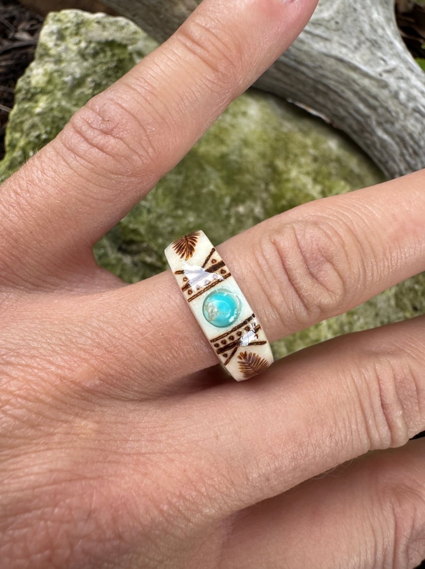 🔥LAST DAY 49% OFF💍Hand Carved Antler Ring 🌏Made From Natural Shed Antlers