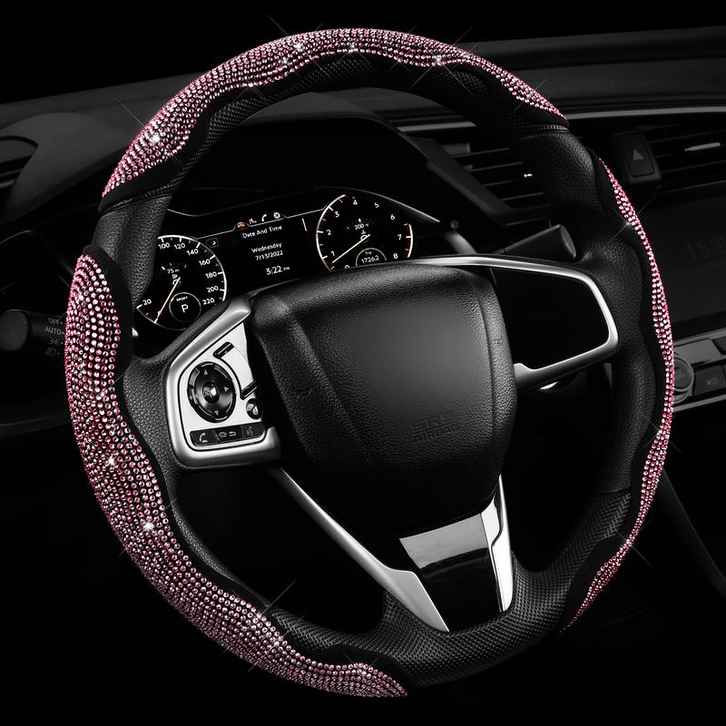 🚗 Queen's Land Diamond Bling Steering Wheel Cover