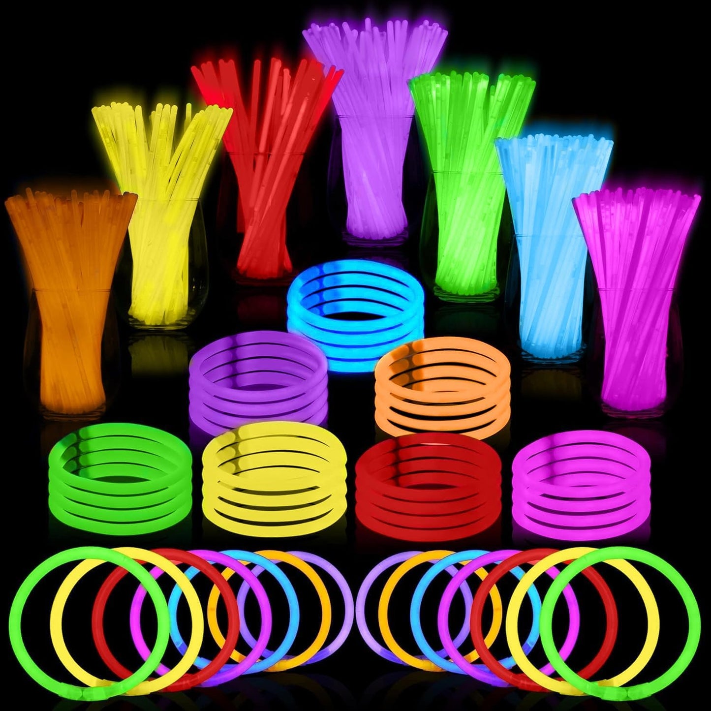 ✨ Ultimate Glow Party Pack - 8” Glow Sticks & Connectors 🎉