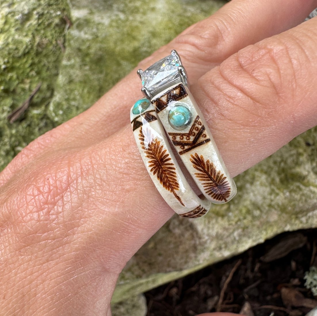 🔥LAST DAY 49% OFF💍Hand Carved Antler Ring 🌏Made From Natural Shed Antlers