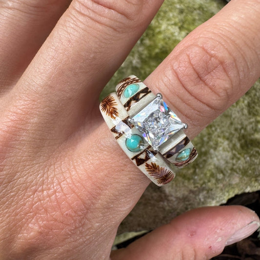 🔥LAST DAY 49% OFF💍Hand Carved Antler Ring 🌏Made From Natural Shed Antlers